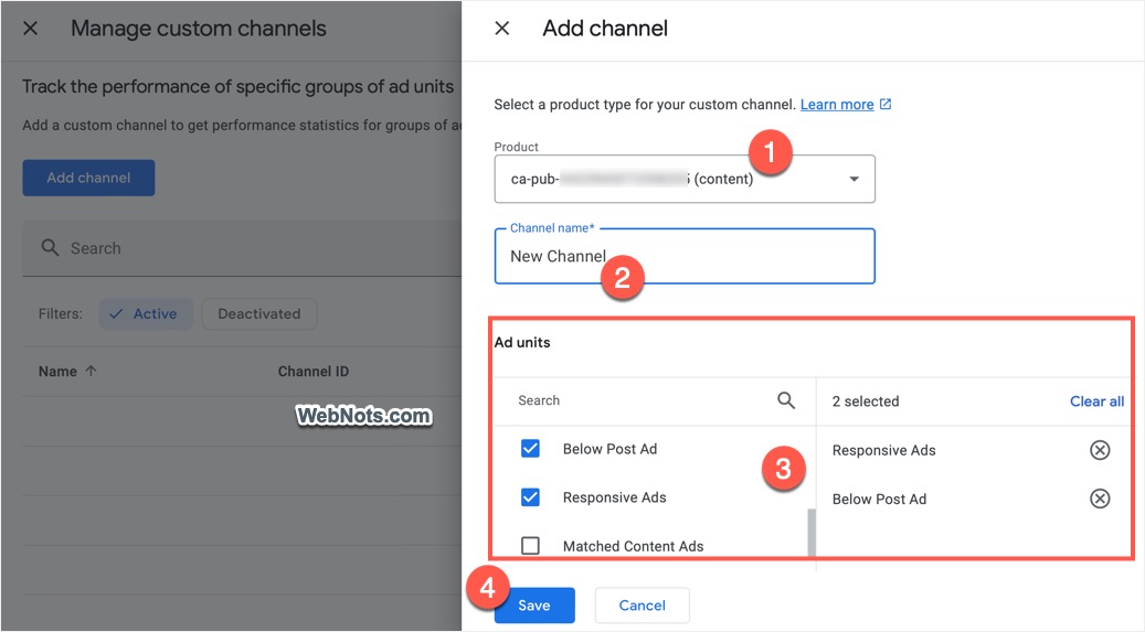 Add Ad Units to Channel