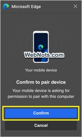 Confirm Pairing in Desktop