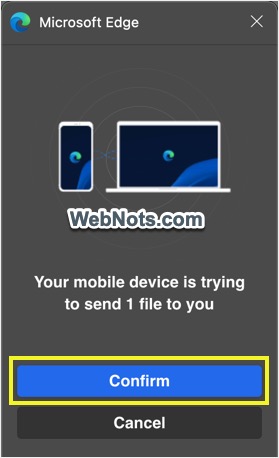 Confirm on Desktop to Receive Files