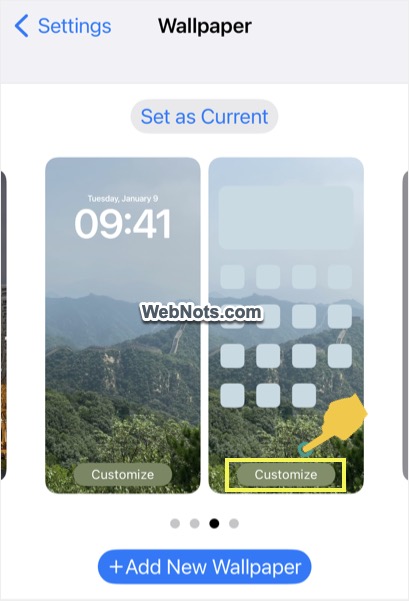 Customize Home Screen Wallpaper from Settings