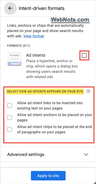 Customize Intent Ads Appearance