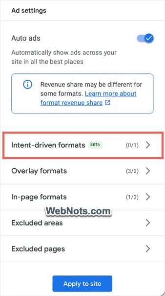 Open Intent-Driven Ad Formats