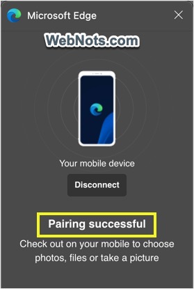 Pairing Successful in Desktop