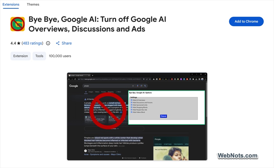 Remove Google AI Mode and AI Overview Extension