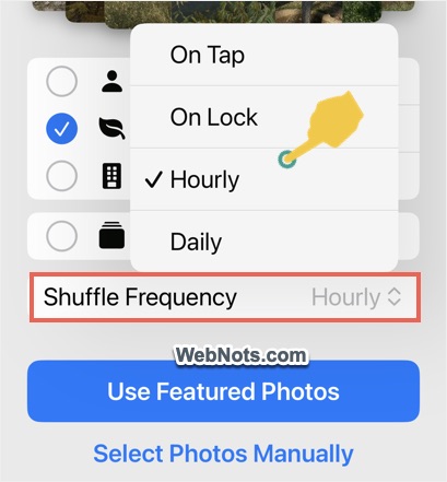 Select Shuffle Frequency
