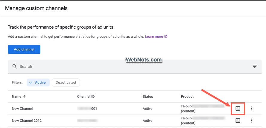 View and Customize Channel Report