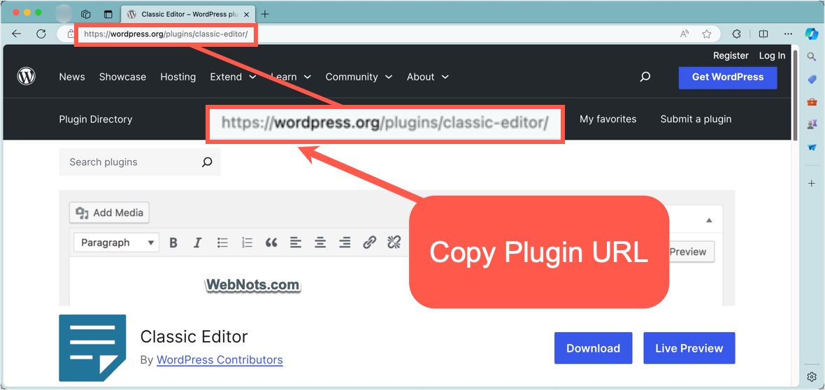Copy Plugin URL