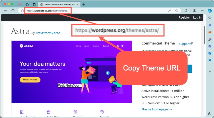 Copy Theme URL