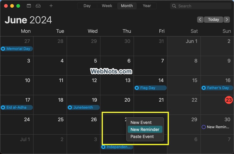 Create Reminder on Any Date