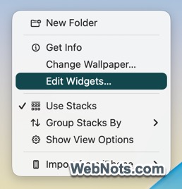 Edit Widgets