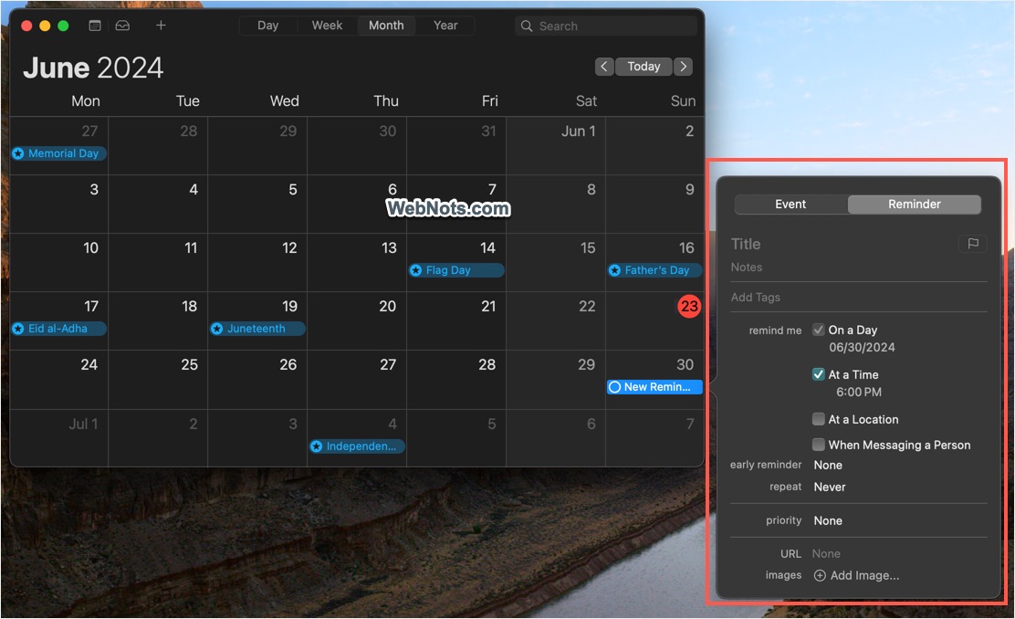 Fill Reminder Task Details