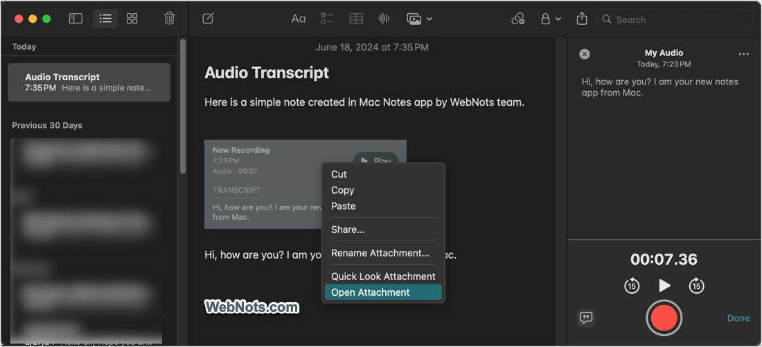 Open Audio as Attachment in Music App