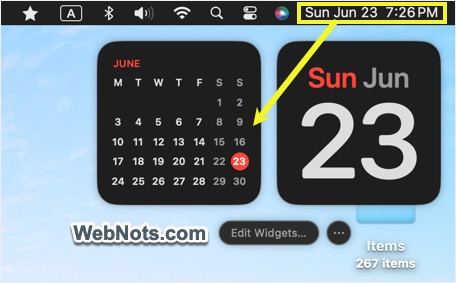 Open Calendar from Widgets