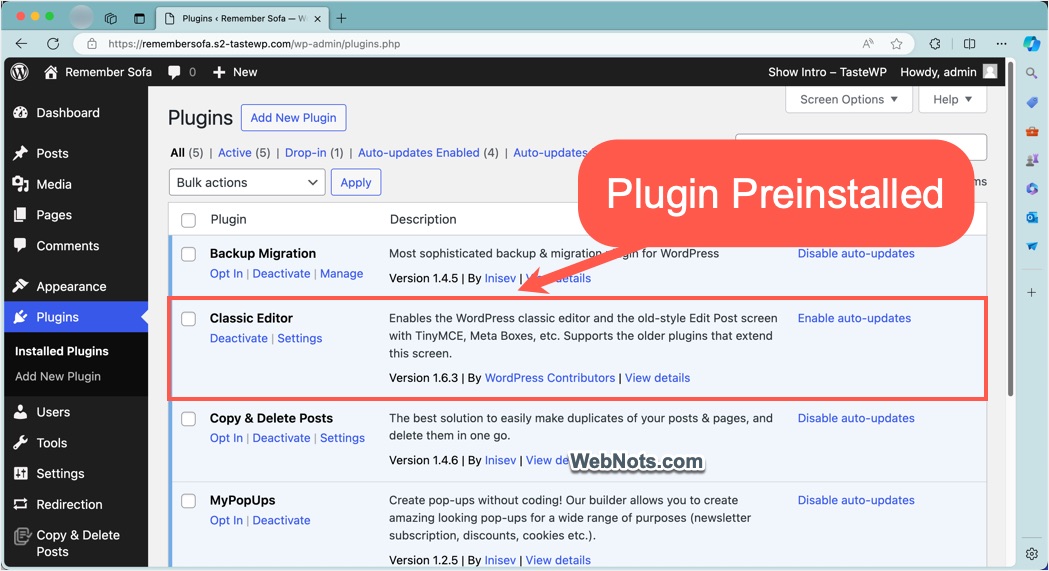 Plugin Preinstalled
