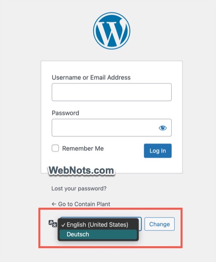 Select Different Language to Change