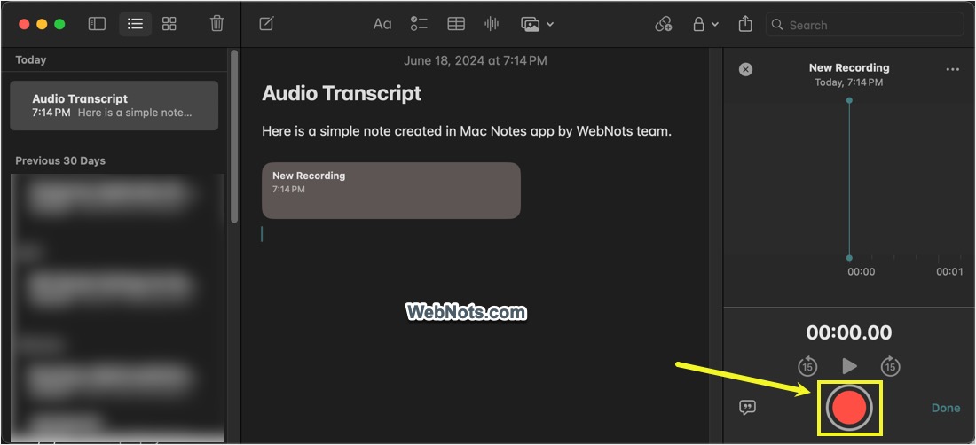 Start Audio Recording