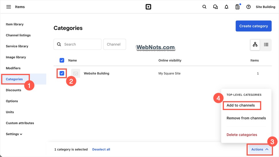 Add Category to Item