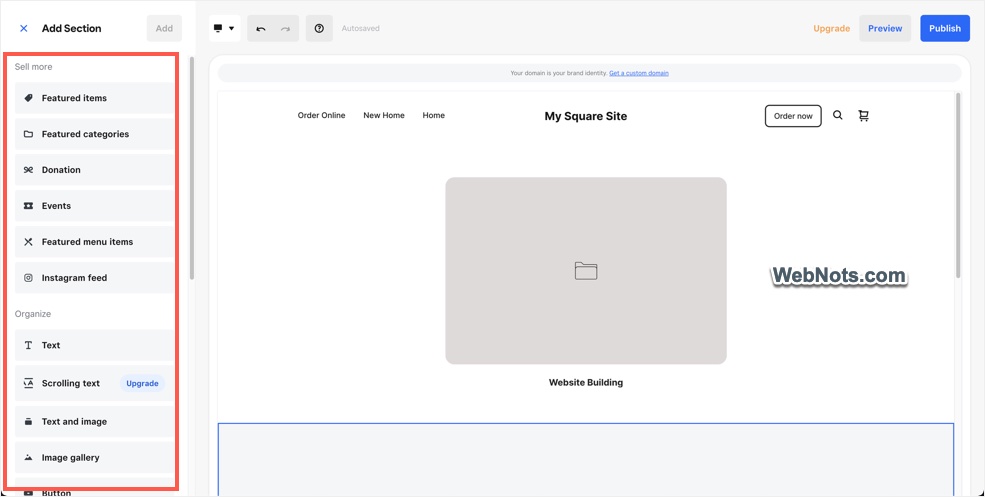 Add Sections to Page