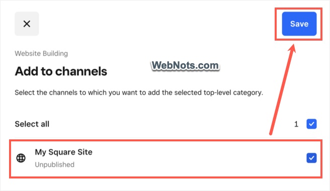 Choose Website as Channel