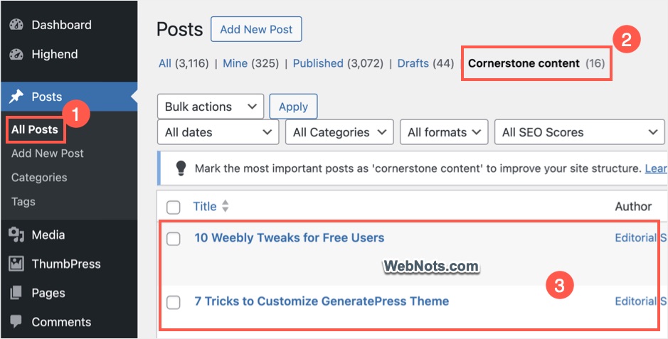 Cornerstone Content in Yoast