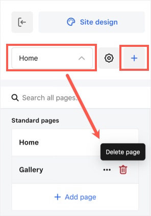 Create or Delete a Page