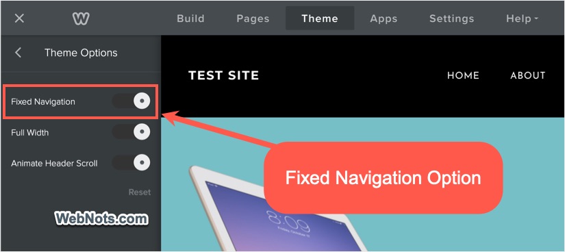 Fixed Navigation Option