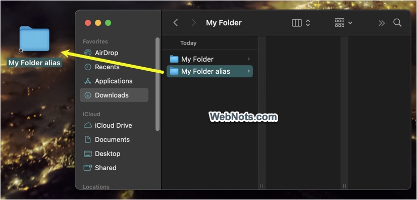 Move Folder Alias to Desktop