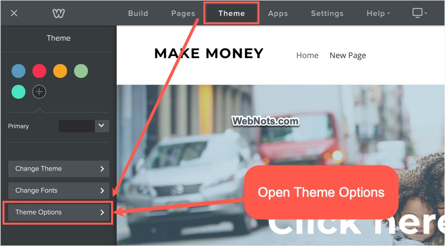Open Theme Options