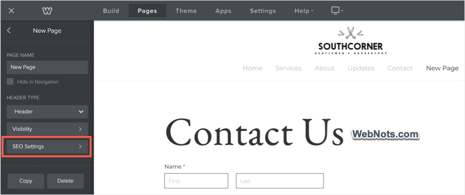 Page SEO Settings