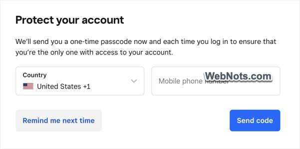 Protect Account with Phone Number