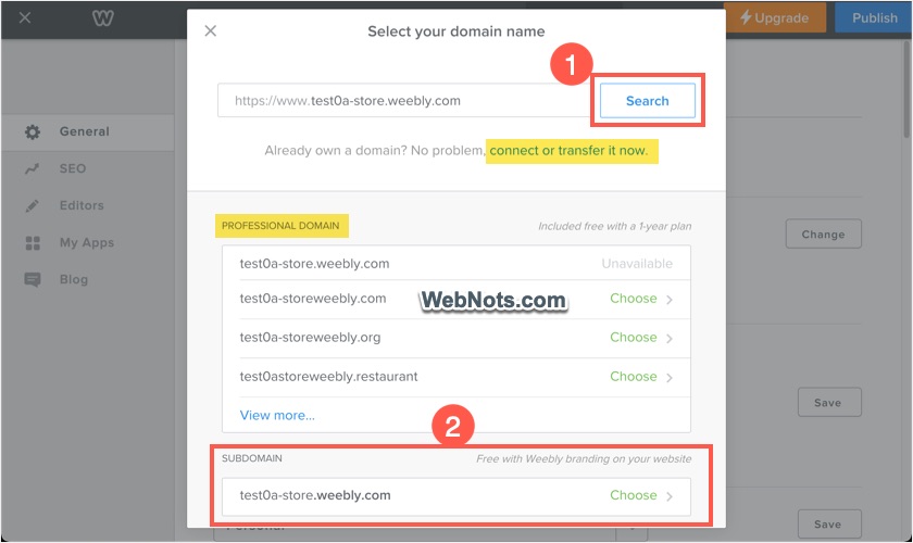 Search for Custom and Subdomains