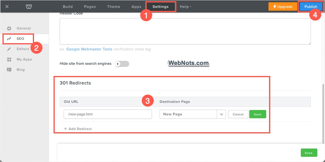 Setup Redirect for Old Page
