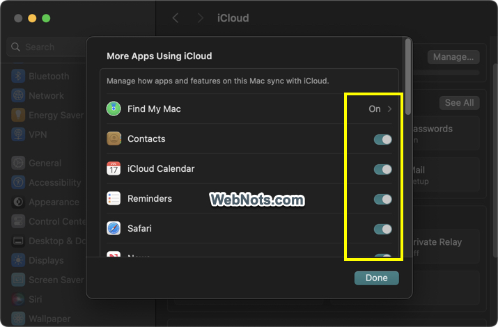 Turn Sync Off for Multiple Items