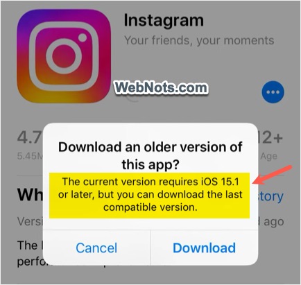App Needs Latest iOS