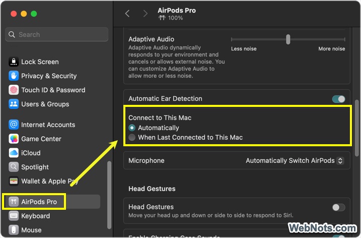 Automatic or Last Connected Option
