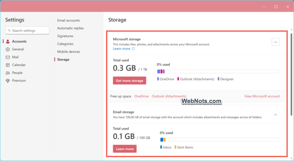 Check Detailed Storages