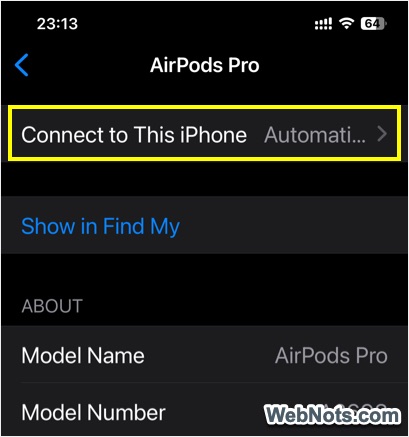 Connect to iPhone Option