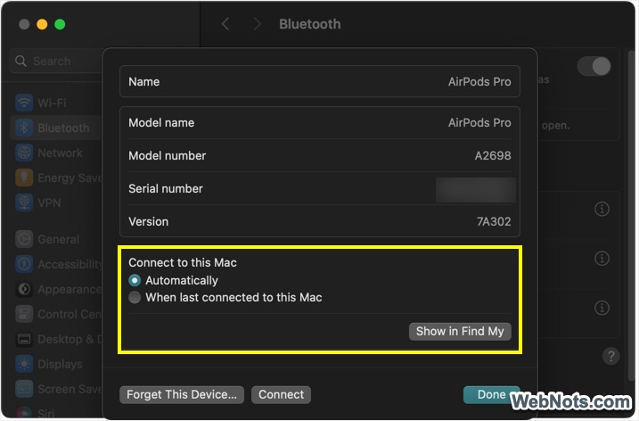Connection Options for AirPods