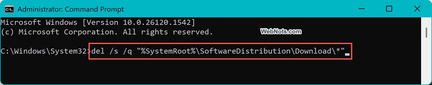 Delete Cache Command