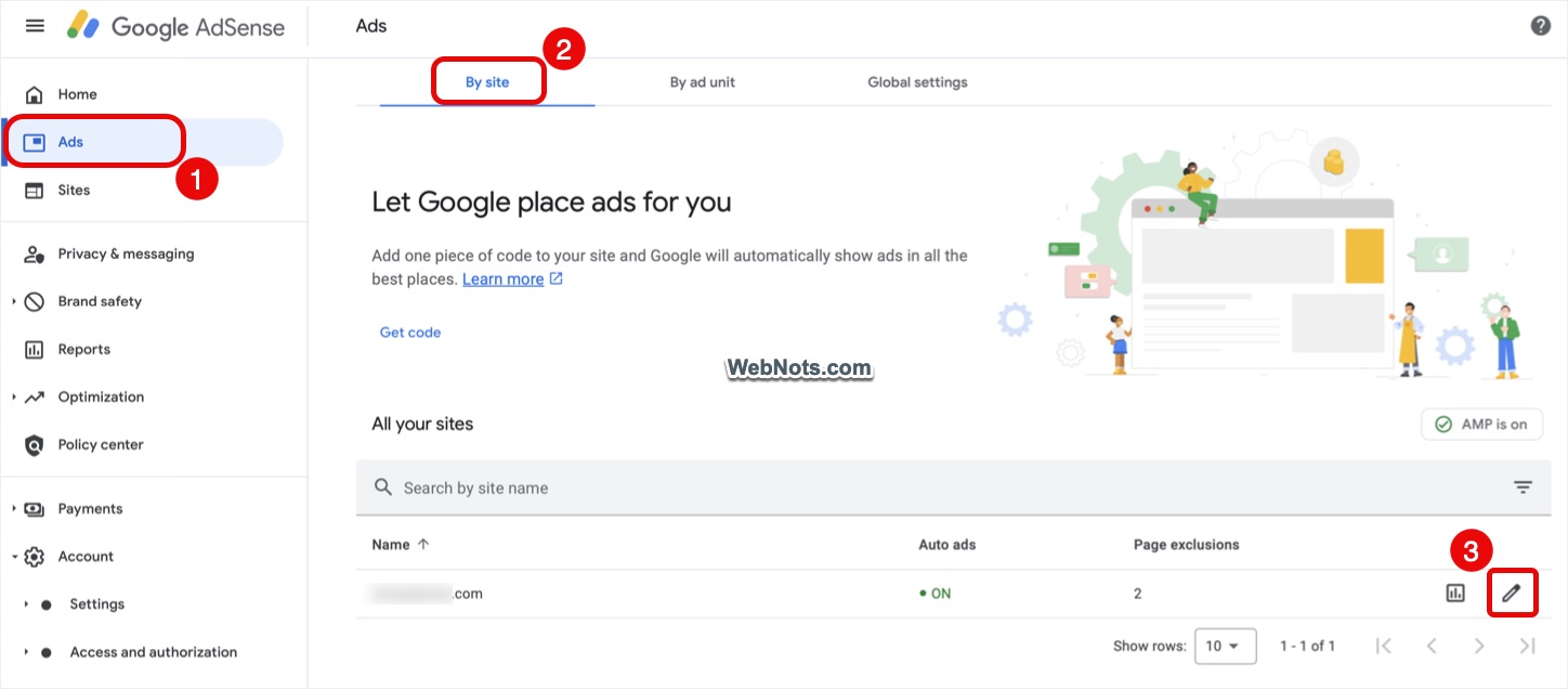 Edit Auto Ads Setup