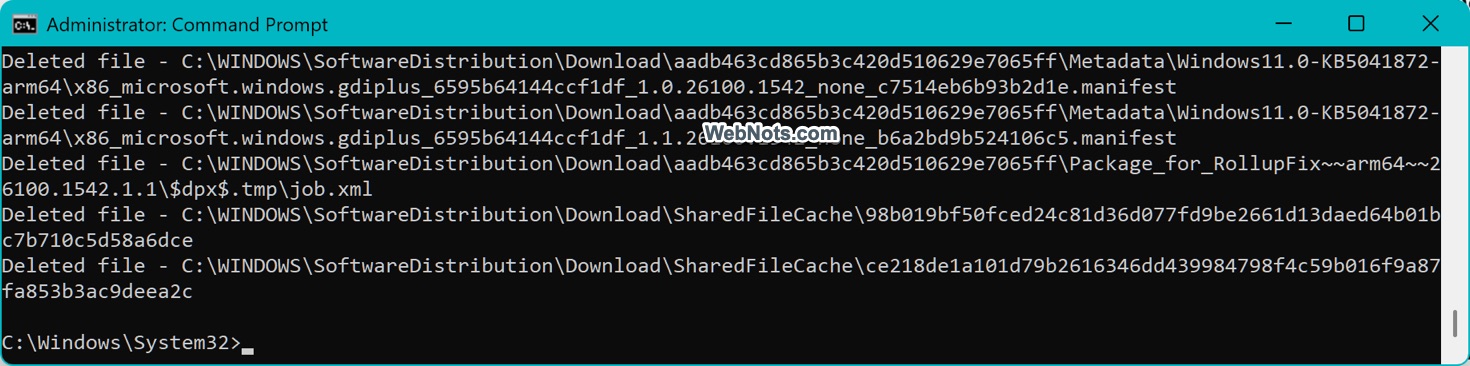 Files Deleted