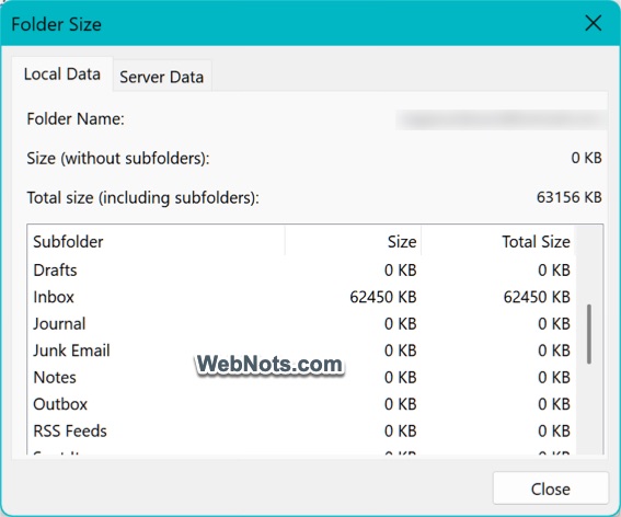 Folder Wise Sizes
