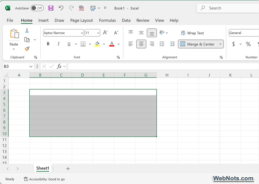 Merge Across to Remove Column Gridlines