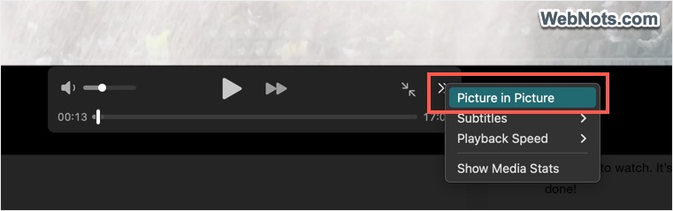 Picture in Picture Mode Option