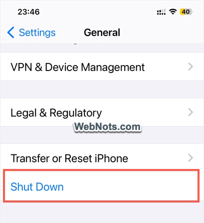 Shut Down iPhone