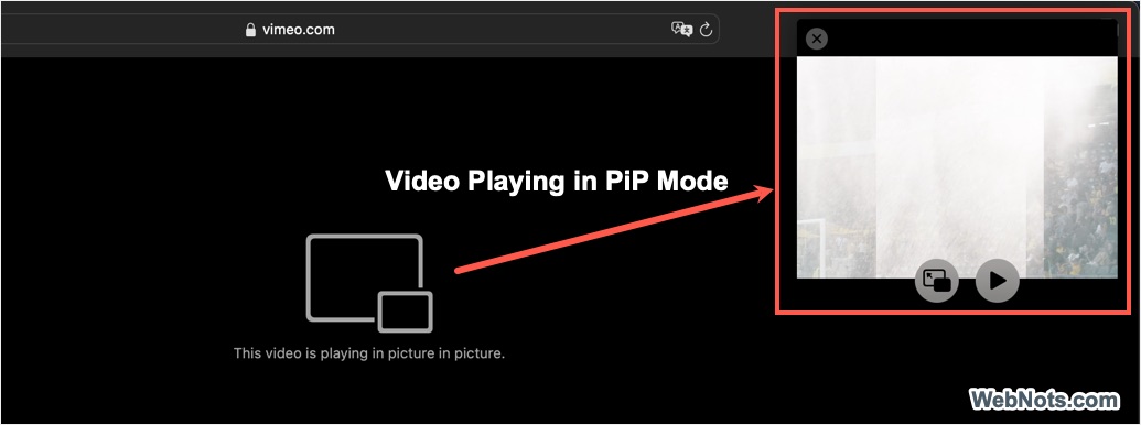 Video Playing in PiP Mode
