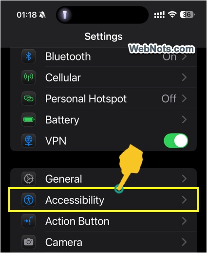 iPhone Accessibility Settings