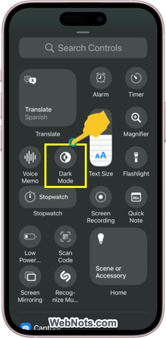 Add Dark Mode Control