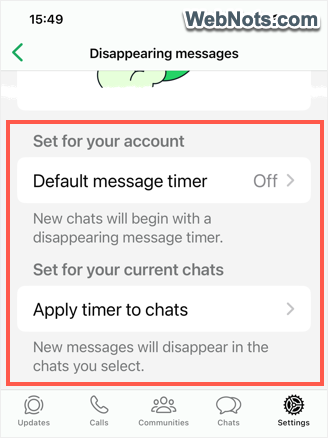Apply Timer for Messages