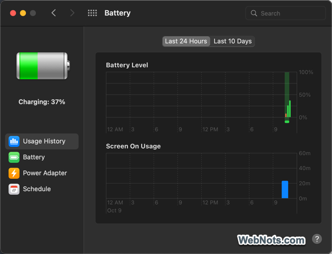 Check Battery Usage in Mac